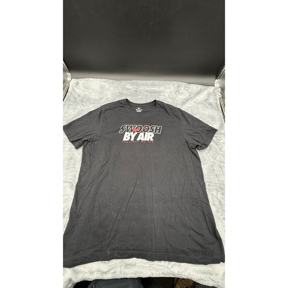 Nike Swoosh By Air Together We Fly Men's Large Black Graphic T-Shirt Tee